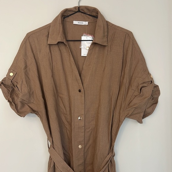 NWT Ricki’s Linen Shirtdress with Roll Sleeves - Picture 8 of 12